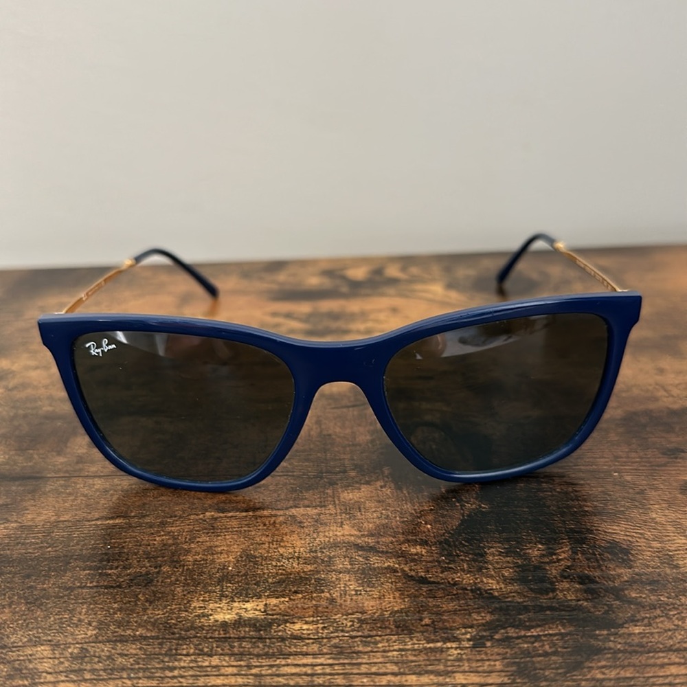 Ray-Ban Navy Blue Frame Black Lens Cat Eye Sunglasses